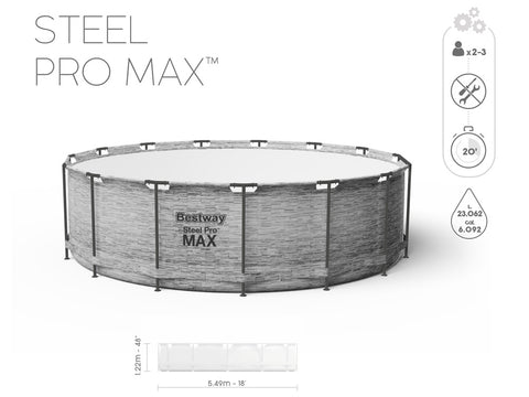 Steel Pro MAX Above Ground Stone Pool Set 549x122cm