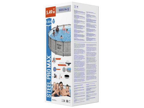 Steel Pro MAX Above Ground Stone Pool Set 549x122cm