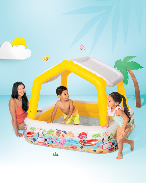 Sun Shade Inflatable Kiddie Pool 157x157x122cm