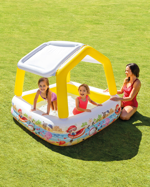 Sun Shade Inflatable Kiddie Pool 157x157x122cm