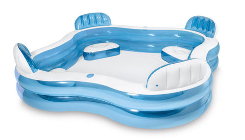 Swim Center Square Inflatable Family Lounge Pool 229x229x66cm