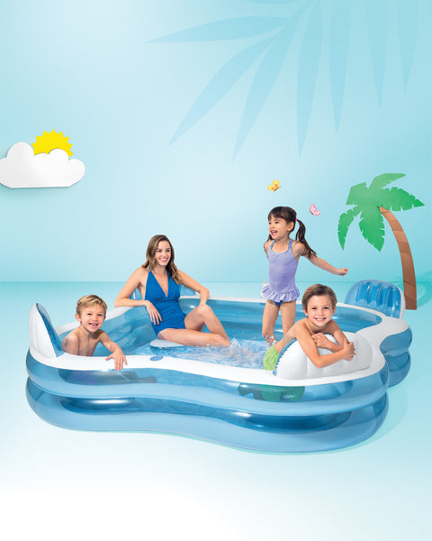 Swim Center Square Inflatable Family Lounge Pool 229x229x66cm