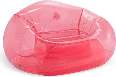 Transparent Beanless Bag Chair Pink 137x127x74cm