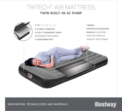 Tritech™ Twin Airbed With Built-in AC Pump 188x99x30cm