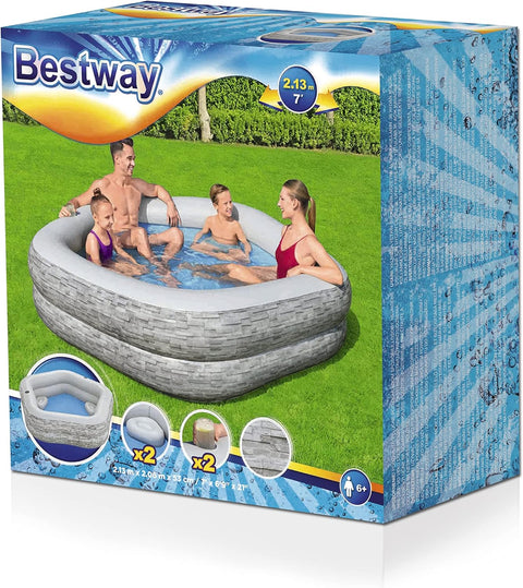 TruPrint™ Stone Inflatable Family Pool 213x206x53cm