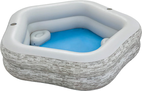 TruPrint™ Stone Inflatable Family Pool 213x206x53cm