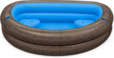 TruPrint™ Wicker Inflatable Family Pool 231x178x53cm