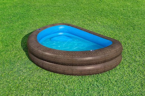 TruPrint™ Wicker Inflatable Family Pool 231x178x53cm