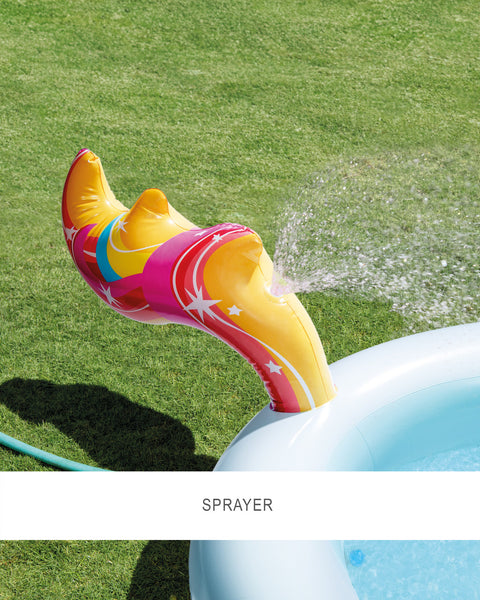 Unicorn Inflatable Spray Kiddie Pool 254x132x109cm