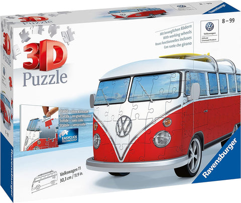 Vehicle VW T1 Camper Van 3D Puzzle, 162 Pieces