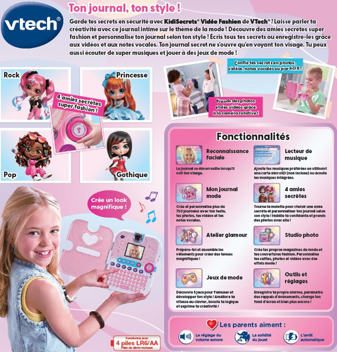 VTech Kidisecrets Vidéo Fashion Noir