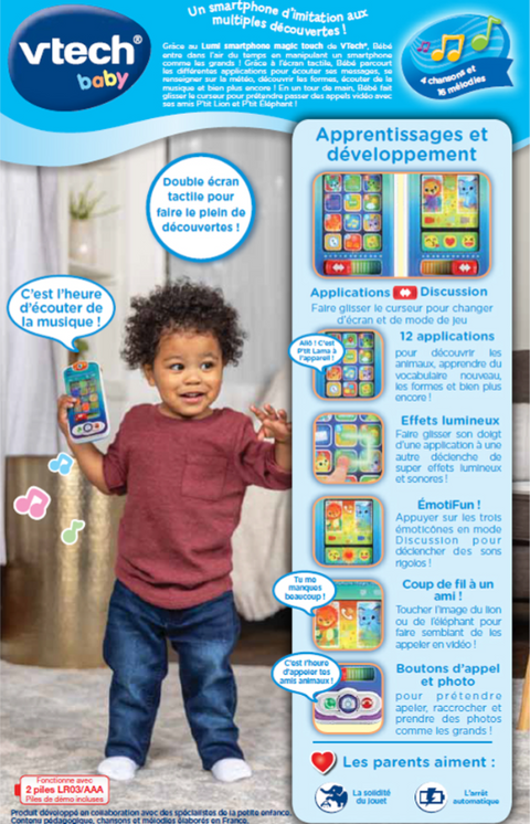 VTech Lumi Smartphone Magic Touch Telephone Interactif