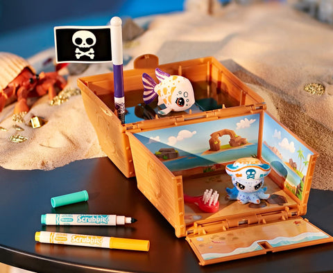 Washimals Scribble Scrubbie Glow Ocean Pets, Treasure Chest