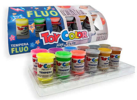 Fluo/Metal Tempera 6+6 pots 25 ml