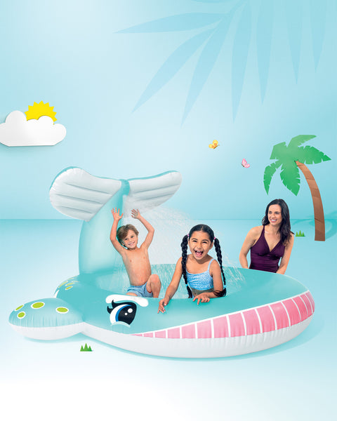 Whale Inflatable Spray Kiddie Pool 200x196x91cm