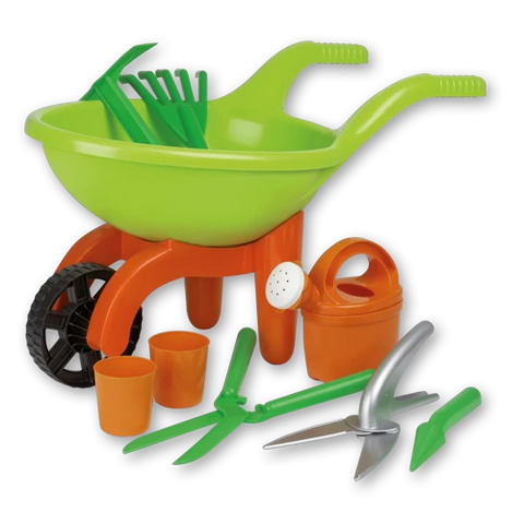 Wheelbarrow with Gardening Tools Set