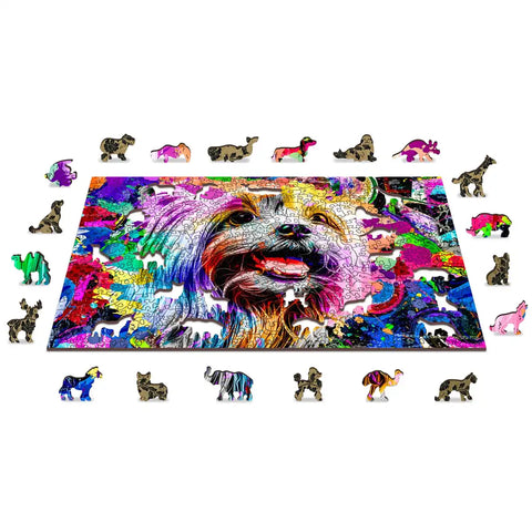 Wooden Puzzle: Pop Art Yorkshire Terrier 505pcs