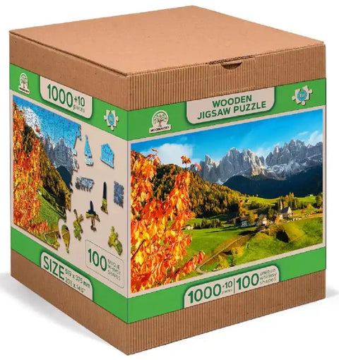 Wooden Puzzle: Sankt Magdalena, Dolomites, Italy 1010pcs