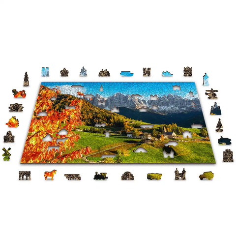 Wooden Puzzle: Sankt Magdalena, Dolomites, Italy 1010pcs