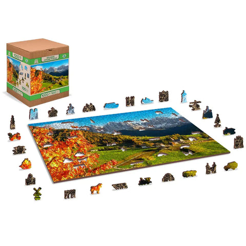 Wooden Puzzle: Sankt Magdalena, Dolomites, Italy 1010pcs