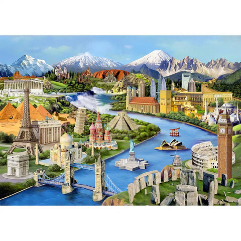 Wooden Puzzle: World Landmarks 505pcs