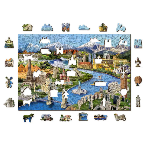 Wooden Puzzle: World Landmarks 505pcs