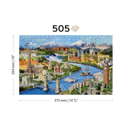 Wooden Puzzle: World Landmarks 505pcs