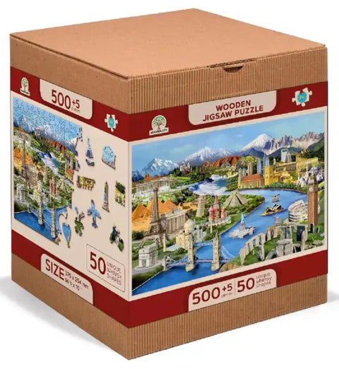 Wooden Puzzle: World Landmarks 505pcs