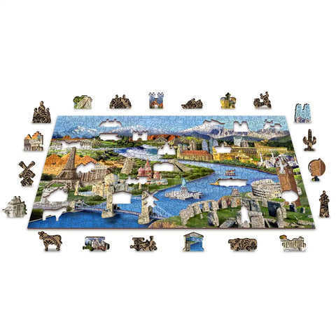 Wooden Puzzle: World Landmarks 505pcs