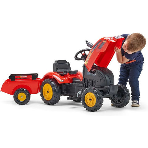 X-Tractor Pedal Tractor Red With Trailer