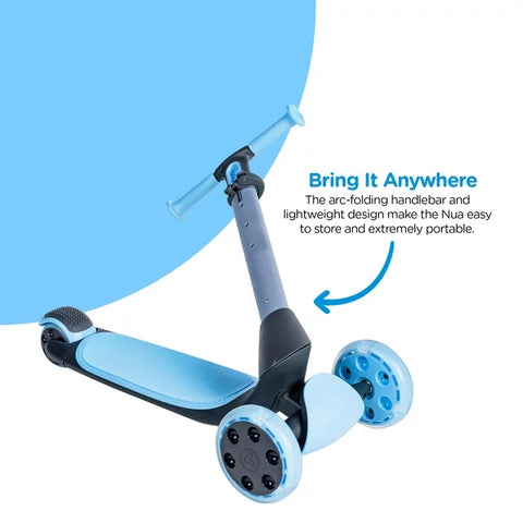 Y Glider NUA, 3-Wheel Foldable Scooter, Blue 3-10 years