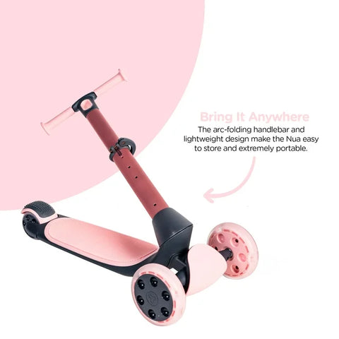 Y Glider NUA, 3-Wheel Foldable Scooter, Pink 3-10 years