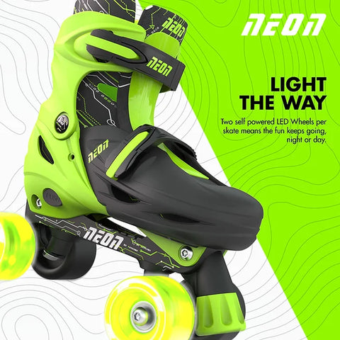 Yvolution Combo Skates 2N1 Green 34-37 UK Size