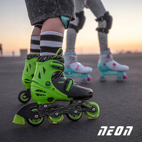 Yvolution Combo Skates 2N1 Green 34-37 UK Size