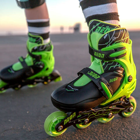 Yvolution Combo Skates 2N1 Green 34-37 UK Size