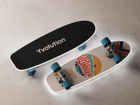 Yvolution Cruiser 30" Skateboard With LED Light 5+ Years