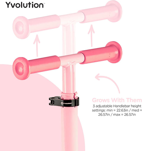 Yvolution Glider Kiwi Pink 3-Wheel Scooter 3-8 Years