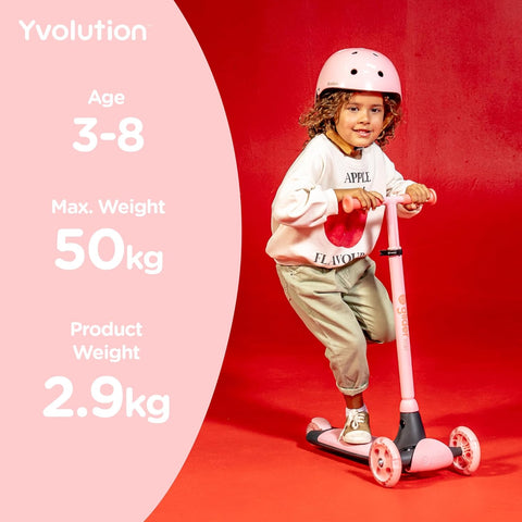 Yvolution Glider Kiwi Pink 3-Wheel Scooter 3-8 Years