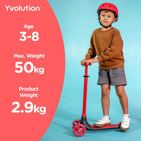 Yvolution Glider Kiwi Red 3-Wheel Scooter 3-8 Years