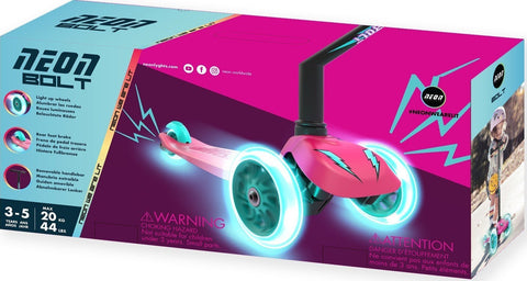 Yvolution Neon Bolt 3-Wheel Pink Scooter 3-5 Years