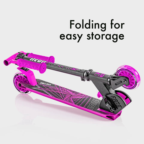 Yvolution Foldable Neon Vector 2020 Pink Scooter 5+ Years