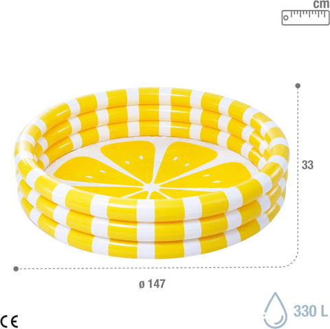 Zesty Lemon Inflatable Kiddie Pool, 147x33cm