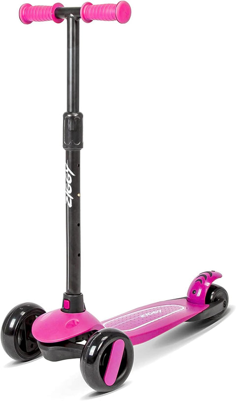 ZIGGY 3-Wheel Tilt Scooter With LED Lights, Pink