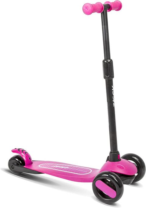 ZIGGY 3-Wheel Tilt Scooter With LED Lights, Pink