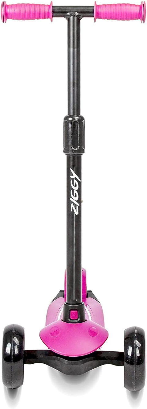 ZIGGY 3-Wheel Tilt Scooter With LED Lights, Pink