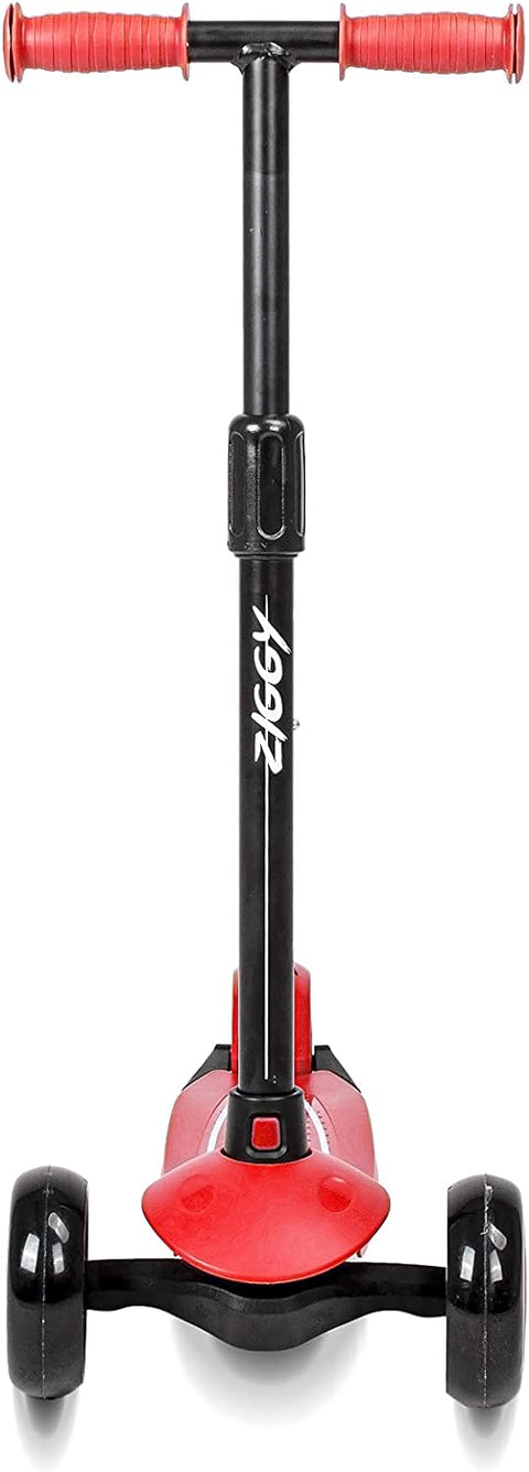 ZIGGY 3-Wheel Tilt Scooter With LED Lights, Red