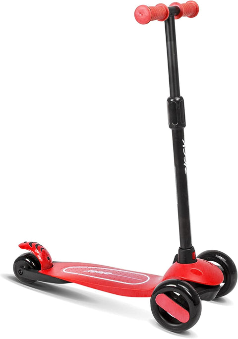 ZIGGY 3-Wheel Tilt Scooter With LED Lights, Red